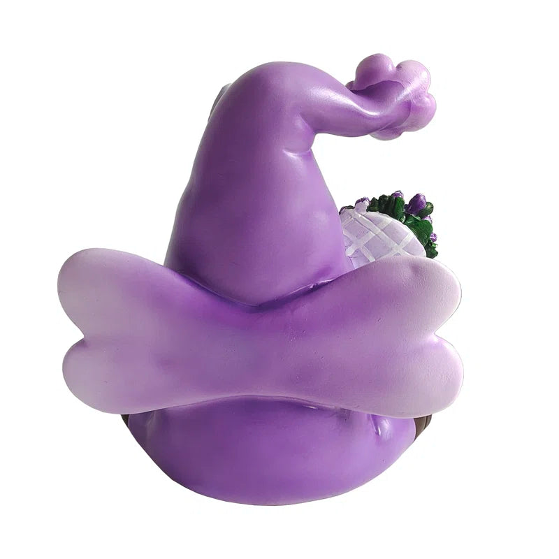 Purple Gnome with flowers and butterfly 