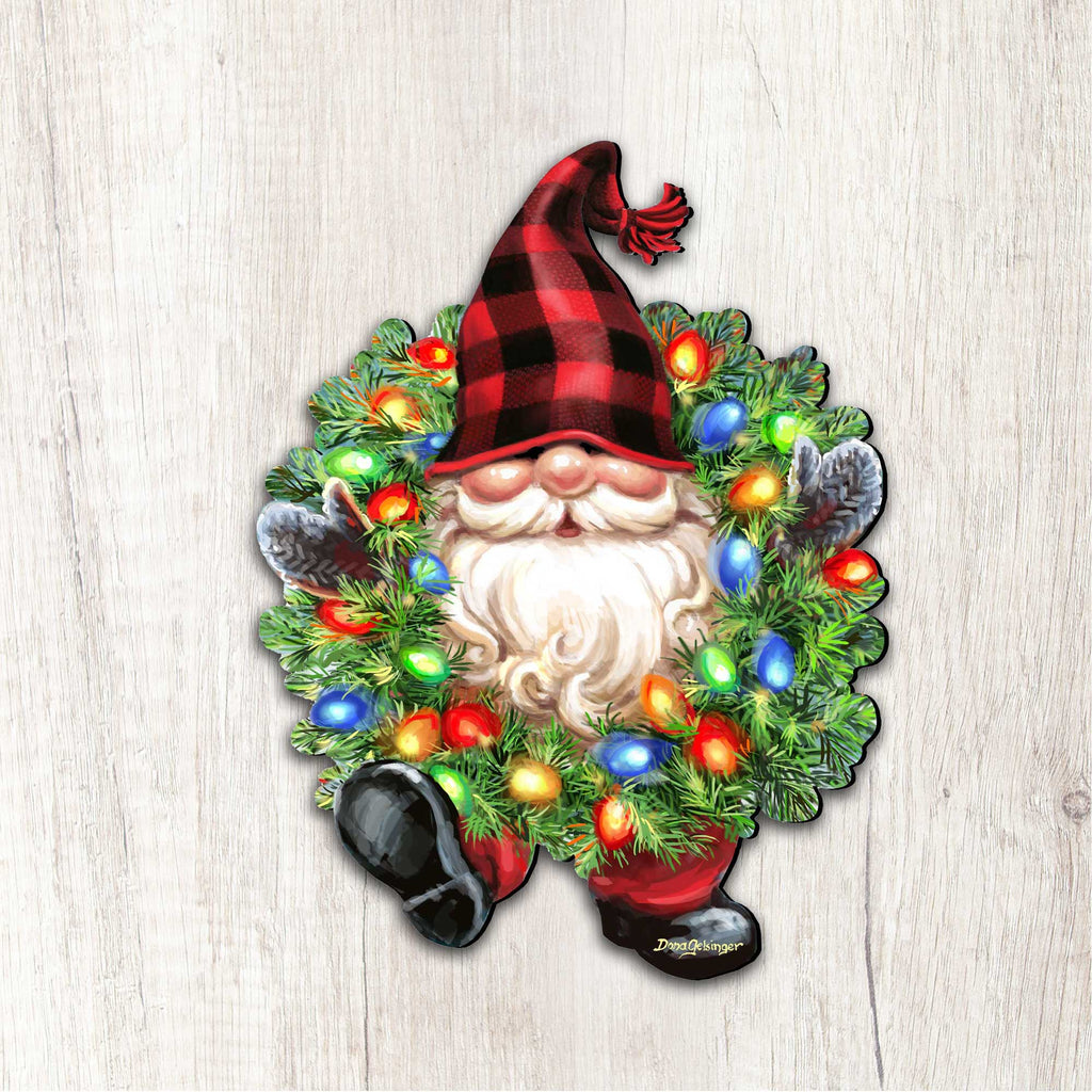 Christmas Gnome Holiday Door Wreath by D. Gelsinger - Christmas Decor - 8461053H-DG