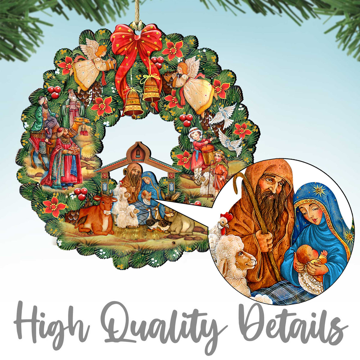 Fall Gnome Dwarf Wooden Ornaments by G. DeBrekht - Thanksgiving Halloween Decor - 8611013