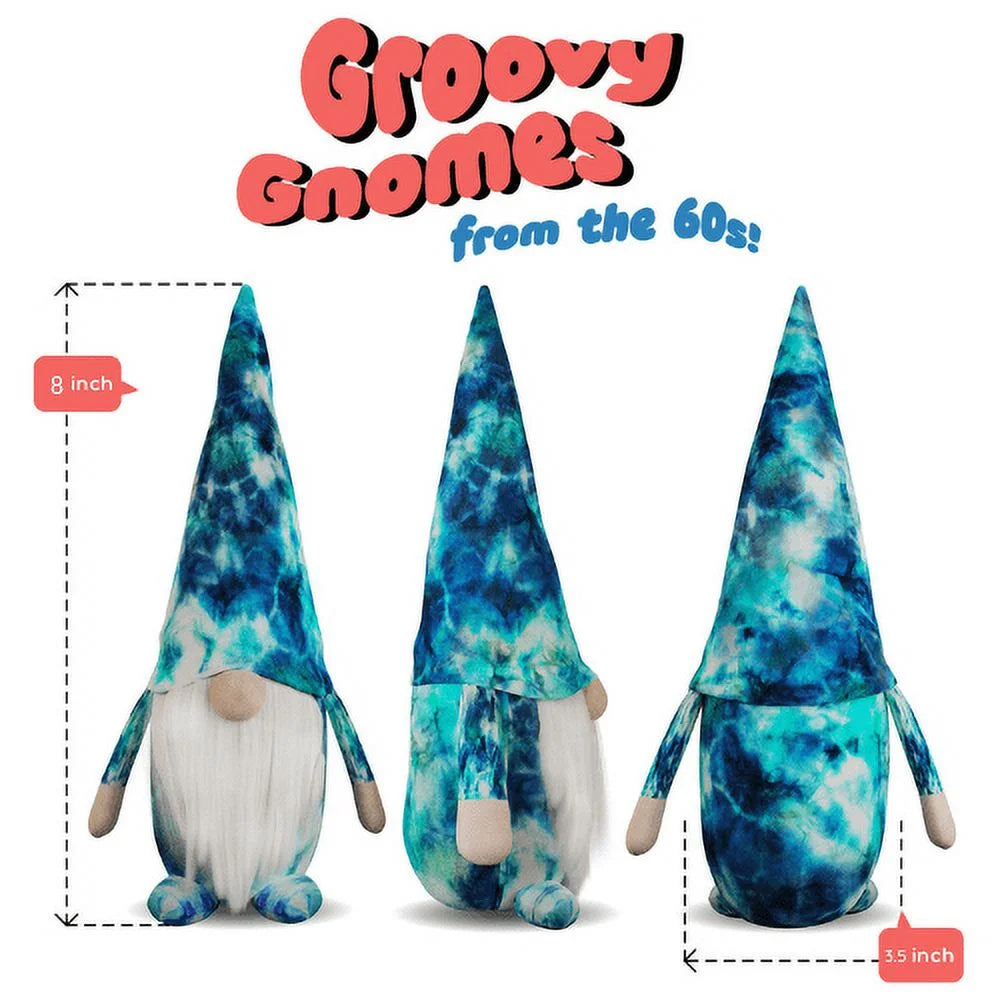 Hippie Gnomes Plush Tie Dye Groovy Home Decor Tomte Gnome