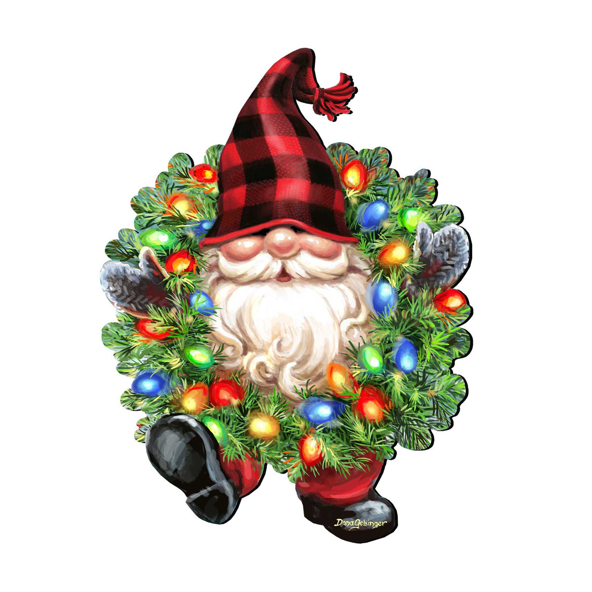 Christmas Gnome Holiday Door Wreath by D. Gelsinger - Christmas Decor - 8461053H-DG