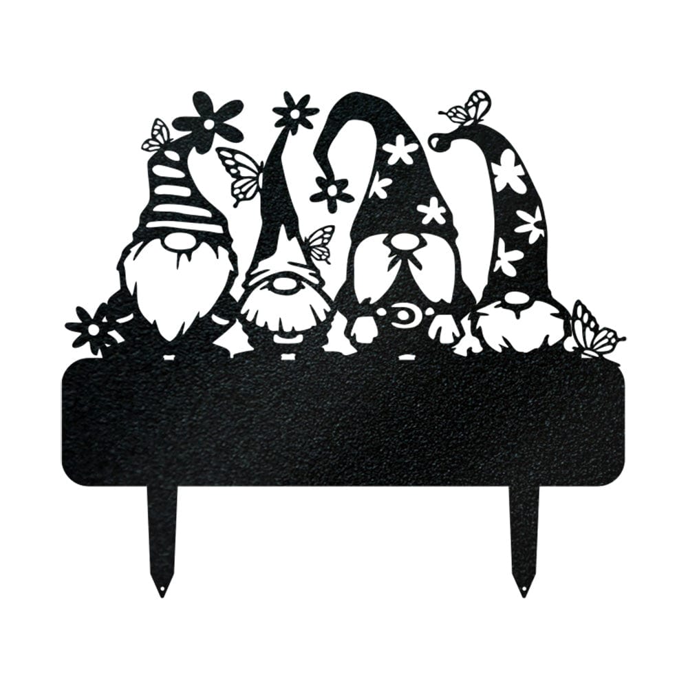Custom Garden Gnome Monogram - Metal Yard Signs