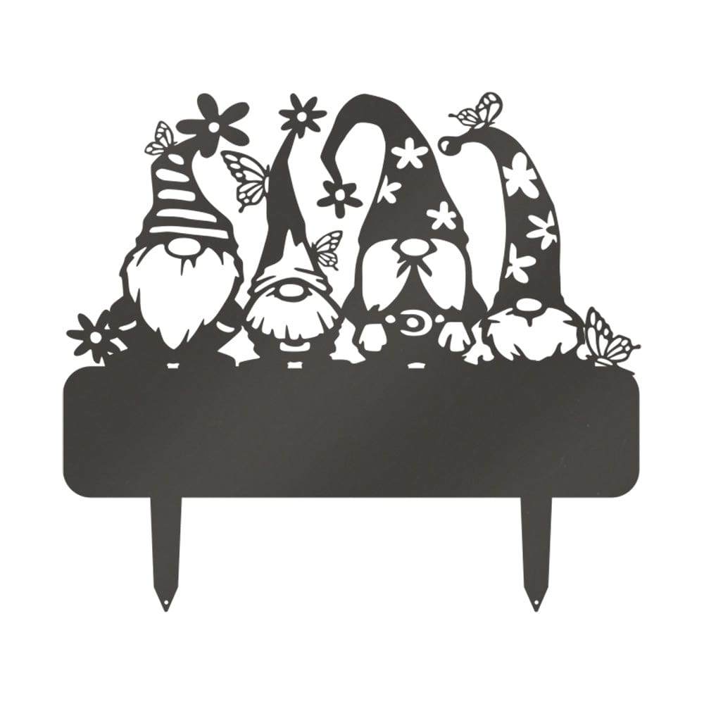 Custom Garden Gnome Monogram - Metal Yard Signs