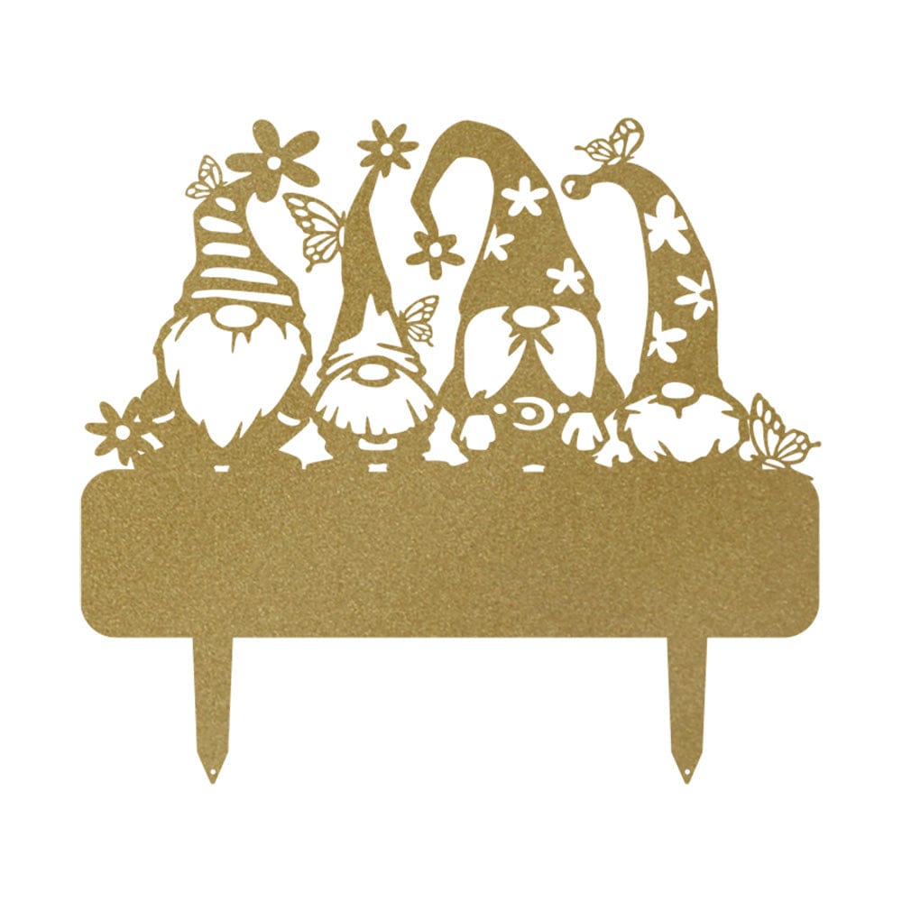 Custom Garden Gnome Monogram - Metal Yard Signs