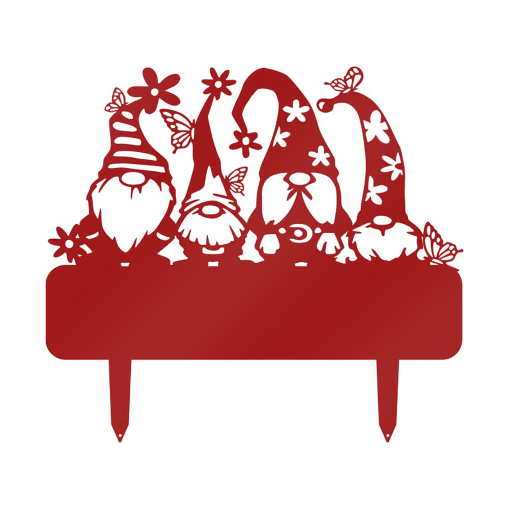 Custom Garden Gnome Monogram - Metal Yard Signs