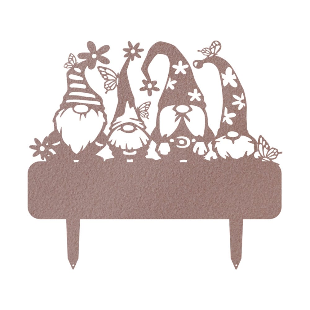 Custom Garden Gnome Monogram - Metal Yard Signs