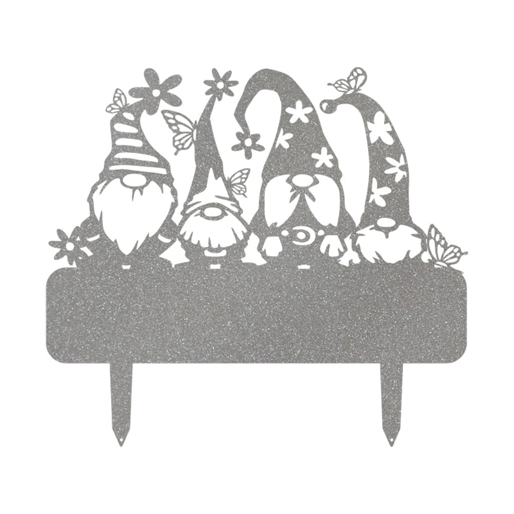 Custom Garden Gnome Monogram - Metal Yard Signs