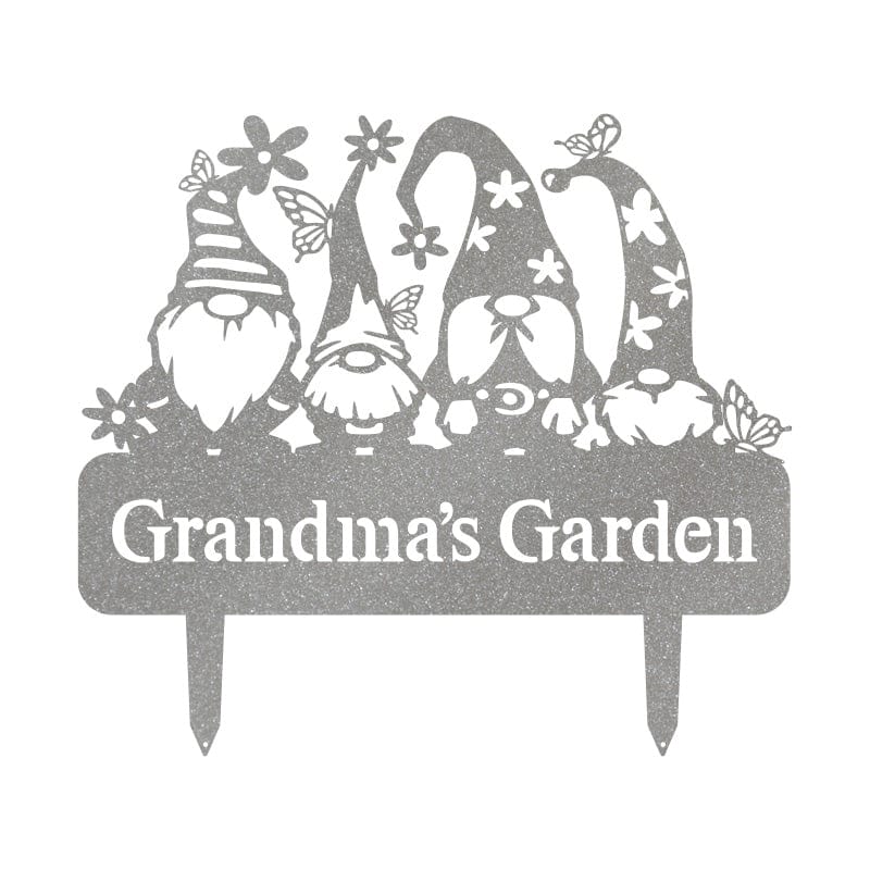 Custom Garden Gnome Monogram - Metal Yard Signs