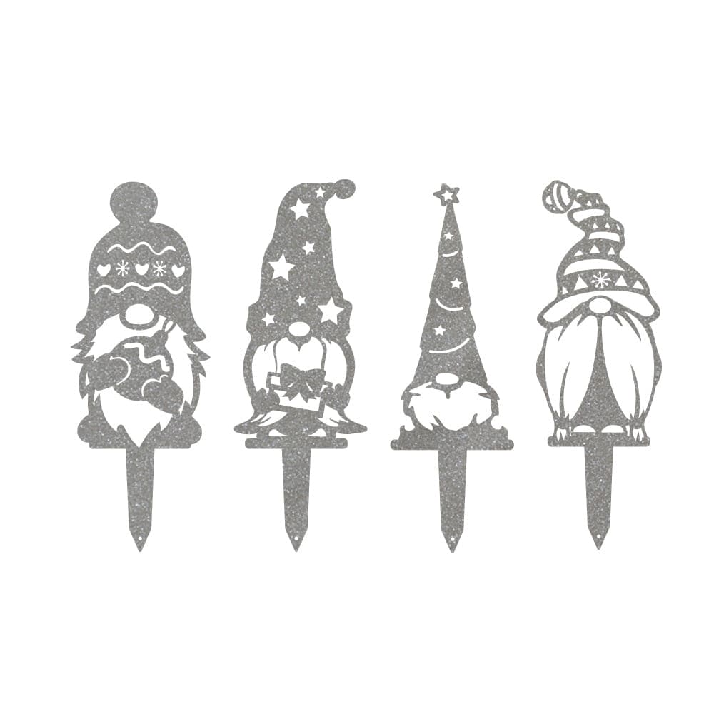 Gnome Christmas Set - 4 Metal Yard Signs