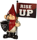 Atlanta Falcons gnome with a red hat, black logo shield and red-and-black flag reading Rise Up.
